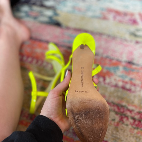 Neon Green Manolo Blahnik Heels - Picture 5 of 8